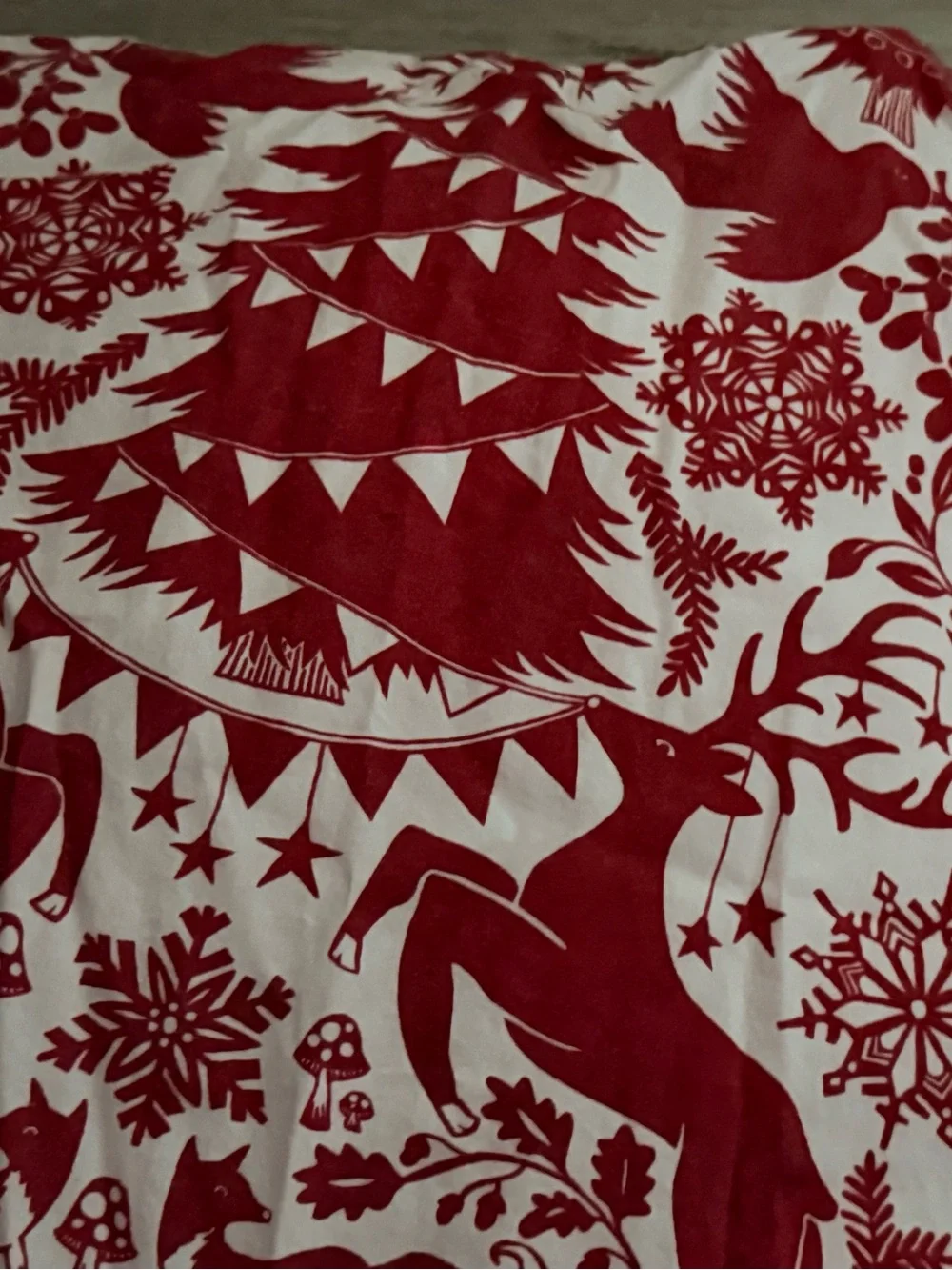 Pottery Barn Organic Christmas Nordic Queen Fitted & Flat Sheet